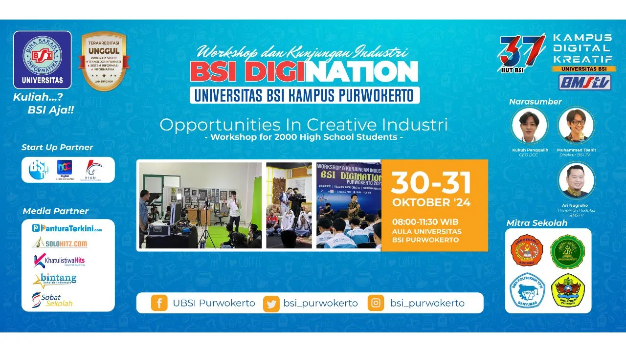 Universitas Bina Sarana Informatika Siap Gelar Workshop BSI Digination