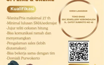 lowongan kerja SSG Jewellery Kebondalem 2026
