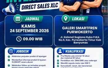 Lowongan Kerja Direct Sales XLC Purwokerto 2026: 1 Posisi Menarik, Walk In Interview 24 September