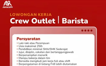 Lowongan Kerja Barista Javacafe Pekuncen 2026: 1 Posisi Menarik, Daftar Segera!