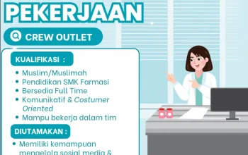 Lowongan kerja Crew Outlet Apotek Adrio Farma Sokaraja 2026