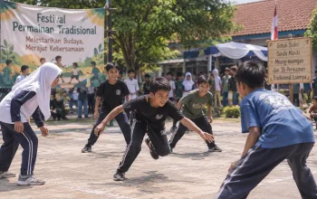 Ilustrasi permainan tradisional di Purwokerto