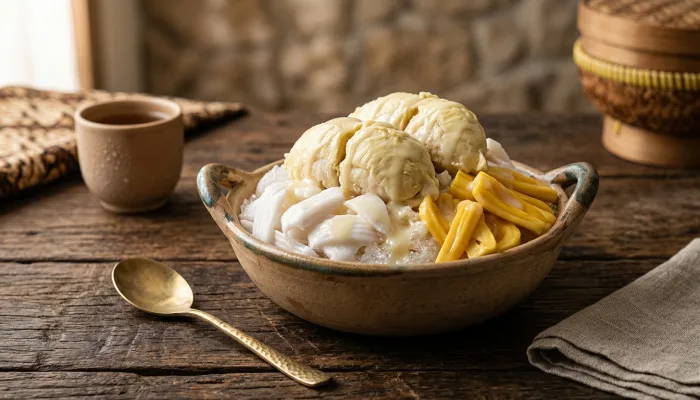 Semangkuk es duren segar