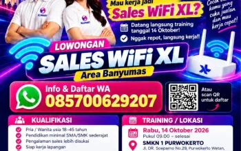Lowongan Kerja Direct Sales WiFi XLSMART Banyumas 2026: 6 Kualifikasi Menarik, Segera Daftar!