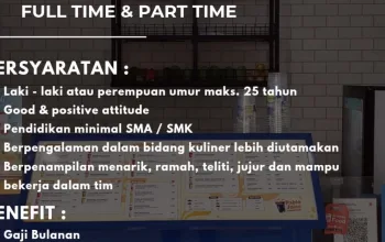 Lowongan kerja Crew Outlet Pablo Juice Purwokerto 2026